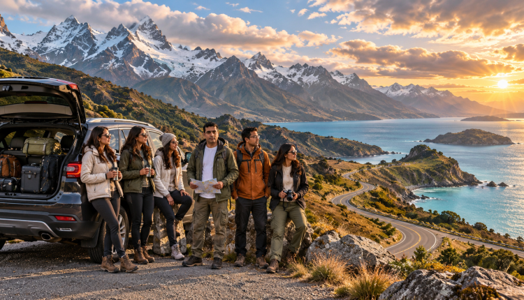 Travelers driving a scenic mountain road on one of the best road trips in the world